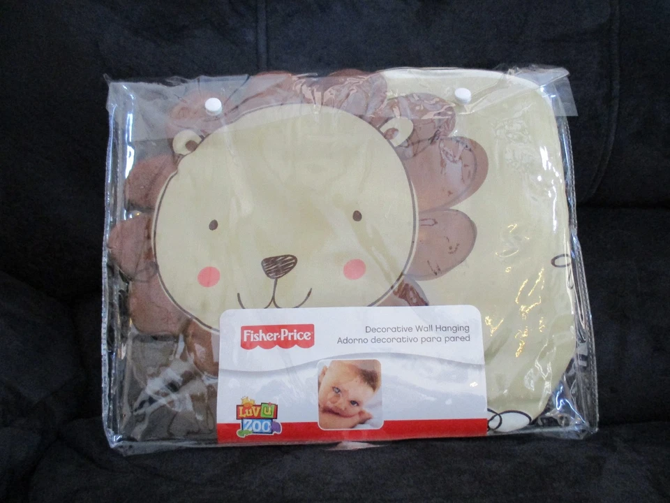 Fisher-Price Luv U Zoo мягкая ткань лев настенный подвес 15,25 X 11,5 декор детской комнаты - Изображение 1 из 2
