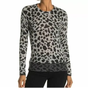 MAGASCHONI Cashmere Women's Leopard Print Sweater Size S Small Grey/Black - Picture 1 of 12