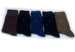 5 Pair Tommy Hilfiger Socks Crew Navy Mix Colour Cotton UK 9-11 Brand New - Picture 1 of 3