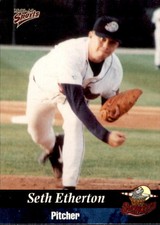 1999 Erie Seawolves Multi-Ad #10 Seth Etherton Laguna Beach California CA Card