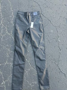 Pantalones Express para mujer 2L ajustados tiro alto negros brillantes elásticos elegantes club carrera - Imagen 1 de 7