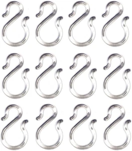12 PCS 1.7Inch Clear Plastic Punch Bowl Cup S Hooks - Picture 1 of 12