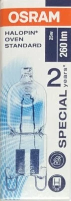  OSRAM Backofenlampe Halogenlampe Halopin Oven 66725 G9 230V 25W 260lm Halogen - Bild 1 von 2