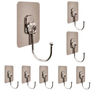 Large Adhesive Hooks 22IbMaxWaterproof and Rustproof Wall Hooks for Hanging H... - Picture 1 of 9