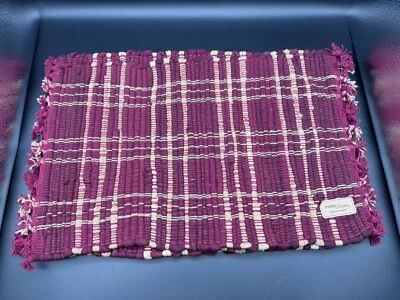 Juego de 3 alfombras de trapo PARK DESIGNS vino y bronceado a cuadros India NUEVO Foto 1 de 4