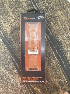 Blackweb Replacement Band For Apple Watch 38mm Genuine Leather 6.7-8.7in - Image 1 of 3