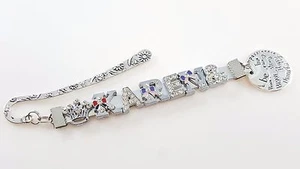 Personalized-Any name Silver Rhinestone Bookmark BE-Brave Happy Strong Free True - Bild 1 von 9