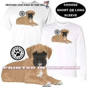 Puppies Rule Boxer Hunderasse reinrassig Logo Serie Grafik T-Shirt - Bild 1 von 4