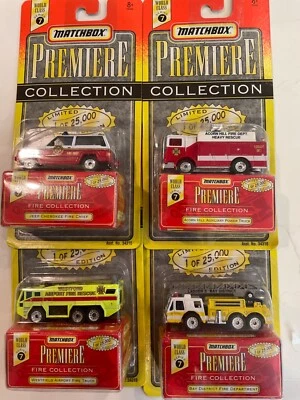 MATCHBOX PREMIERE COLLECTION SERIES FIRE RESCUE   LOT OF 4 NEW 1996 Die-Cast - Image 1 of 4