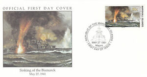 (135198) Bismarck Sinking I World War Two Marshall Islands FDC 1991