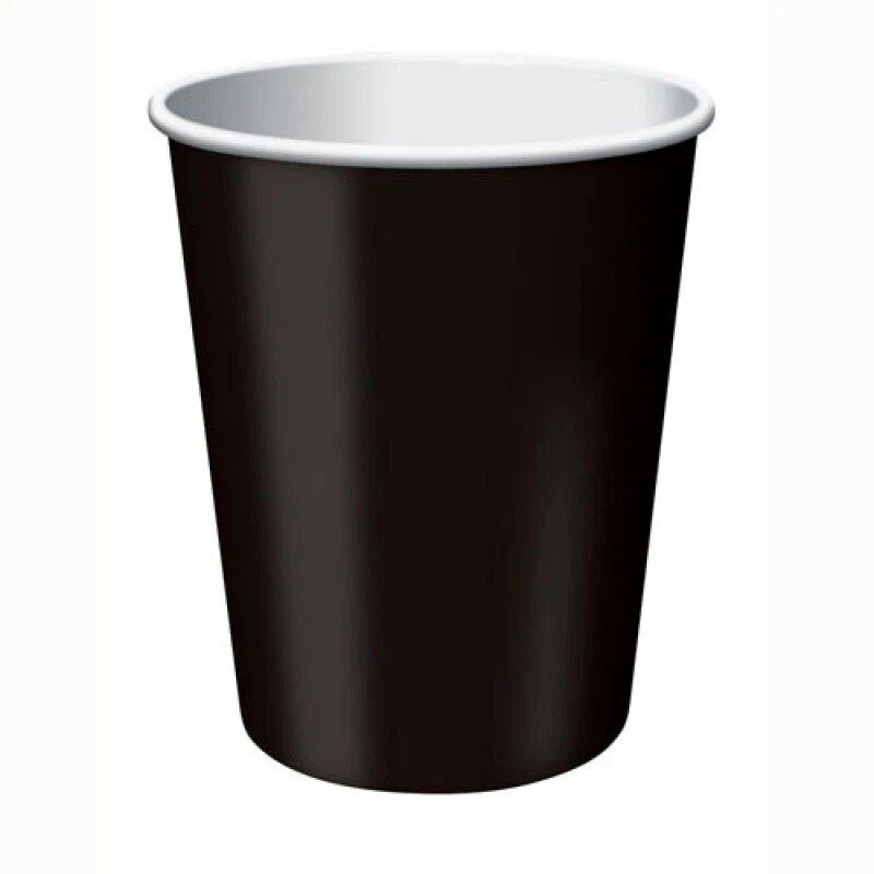 Black Velvet Party Supplies Paper Cups 266ml 24Pk Tableware Birthday Halloween - Image 1 of 1