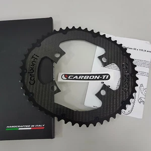 Carbon-Ti X-CarboCam BCD110 x 4 Bolts Bicycle Chainring -Made in Italy (50T/52T) - Picture 1 of 15