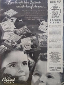 Capitol Records Print Ad Original Vtg 1950s Kids Christmas Eyes Bozo Tweety Bugs - Picture 1 of 10