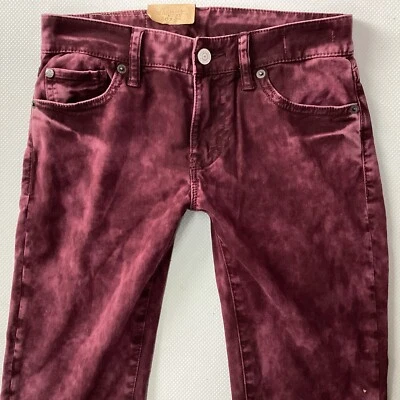 BNWT Ladies Ralph Lauren Skinny Low Rise Burgundy Jeans Size 8 W26 L32 (427D) - Image 1 of 4