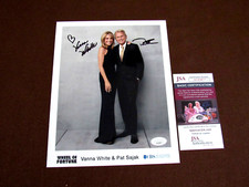VANNA WHITE PAT SAJAK WHEEL OF FORTUNE HOSTS SIGNED AUTO QUALITY FUJI PHOTO JSA
