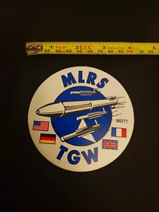 Vintage Militaria Decal Sticker - MLRS TGW MDTT Missile Launch Defense Military - Picture 1 of 2