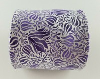 Paul Fredrick Mens Tie White Purple Floral Silk Neck Tie  W3.5'' L58''