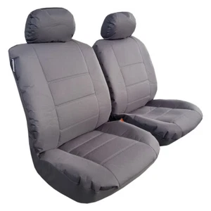 Waterproof Grey Canvas Car Seat Covers Front For Toyota Hilux Dual Cab SR SR5 - Picture 1 of 3