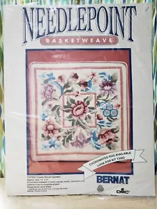 Bernat DMC Needlepoint Kit Vintage 1989 Crema Giardino Segreto NUOVO Sigillato - Foto 1 di 4