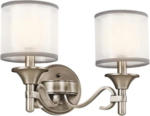 45282AP Lacey Bath 2-Light, Antique Pewter - Picture 1 of 5