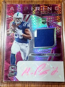 2020 Panini Spectra Michael Pittman Jr Aspiring RPA NEON Pink /25 Colts Rookie  - Picture 1 of 3