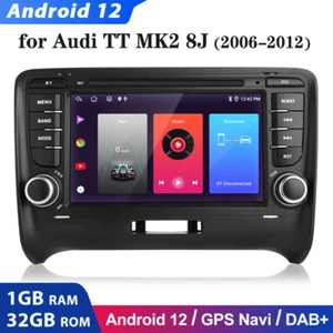 DAB+ FOR AUDI TT MK2 8J 2006-2012 7" CarRadio Stereo GPS Sat Nav SWC Android12 - Picture 1 of 11