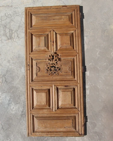18th Century Antique Bleached Panelled Door of a Chapel, Portuguese Cover