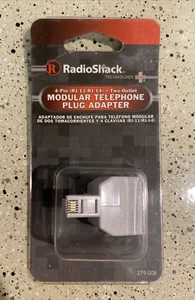RadioShack 4-Pin Two-Outlet Modular Telephone Plug Adapter NEW - Zdjęcie 1 z 3