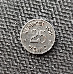 1918 Alemania dinero de emergencia Coblenza 25 peniques Funck #80.2 - Imagen 1 de 2
