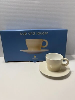 Tazas y platillos de café/té de diseño MICHAEL GRAVES a rayas amarillas y blancas-NUEVOS Foto 1 de 4