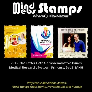 Australian Decimal Stamps 2015, 70c Letter-Rate Commemoratives Set 3, MNH - Picture 1 of 2