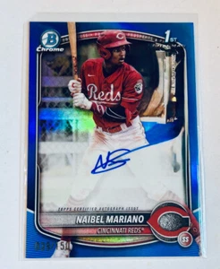 2025 Bowman 1st Blue Chrome Auto Naibel Mariano Cincinnati Reds /150 - Picture 1 of 2