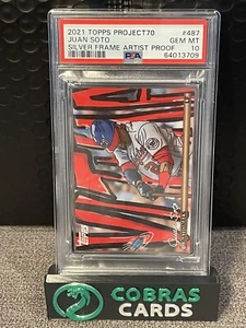 69833393 JUAN SOTO 2021 Topps Project 70 cadre argenté épreuve d'artiste /51 PSA 10 - Photo 1/2