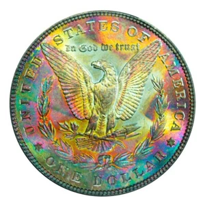1885-P PCGS MS65 MORGAN $ STUNNING COLORFUL VIBRANT RAINBOW TONING (VIDEO) - Bild 1 von 4