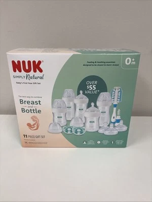 NUK Simply Natural Baby Bottle Newborn Gift Set, 0+ Months, New G3 - Image 1 of 4