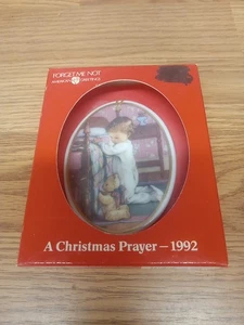 1992 A Christmas Prayer ornamento ceramica auguri americani bambino preghiera con orsacchiotto - Foto 1 di 6