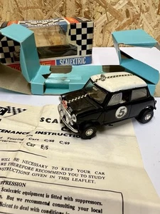SCALEXTRIC vintage - Mini Cooper C7 - rare BLACK with original box - used - Picture 1 of 9