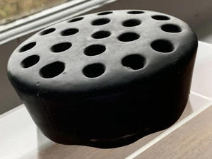 Antique Cetemware 19 hole ceramic Flower Frog ART DECO 11cm diameter signed base - Picture 1 of 4