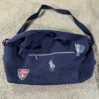 Ralph Lauren Polo Duffel Bag Canvas Gym Travel Tote Sports P Wing Logo - Image 1 of 4