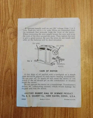 Juego de montadores Gilbert Gabriel M-3837 DC3 hoja de instrucciones del motor  Foto 1 de 2