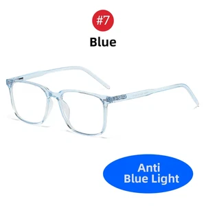 Square Blue Light Blocking Men Glasses Gaming TR90 Matte Black anti Ray Eyeglass - Picture 1 of 20