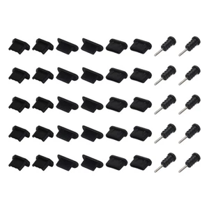 40 x cache conduit port téléphone 4 types prises bouchons silicone prise audio 3,5 mm noir - Photo 1 sur 7