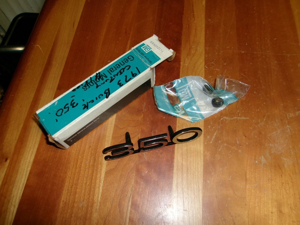 NOS OEM GM 1973 1974 Buick Apollo 350 Fender Emblem Badge Logo 1242690 NEW - Image 1 of 1