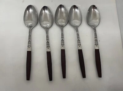 Juego de 5 cucharaditas de colección MCM Interpur cubiertos INR2 imitación madera canoa muffin, Japón Foto 1 de 4