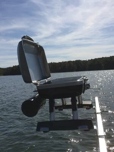 SILVER Cuisinart Grill Modified 4 Pontoon Boat W/Arnalls Stainless Grill Bracket - Picture 1 of 5