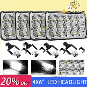 4PCS 4x6'' LED Work Lights Spot Driving Fog Headlights For Car SUV Truck Tractor - Picture 1 of 10