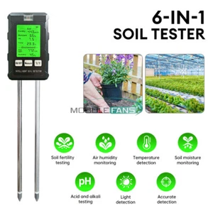 6-in-1 PH Tester Soil Water Moisture Light Test Meter Temperature Humidity Test - Picture 1 of 14