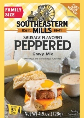 Southeastern Mills Peppered Gravy Mix with Sausage Flavor 4.5 oz.