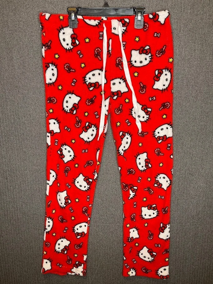 Pantalones de pijama Hello Kitty para mujer grandes rojos estampados caramelo colorido anime  Foto 1 de 4