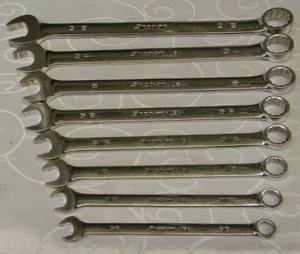 SNAP-ON 8PC SAE 12PT COMBINATION WRENCH SET 3/8"-13/16" #OEX709B MINUS THE 7/8" - Picture 1 of 6